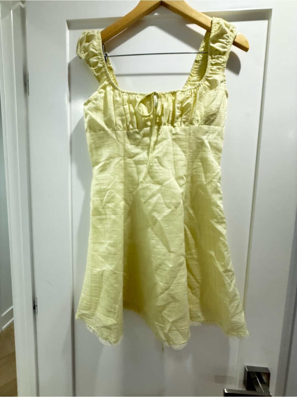 Light Yellow Ruffled Strap Sundress - Picture 6 of 7